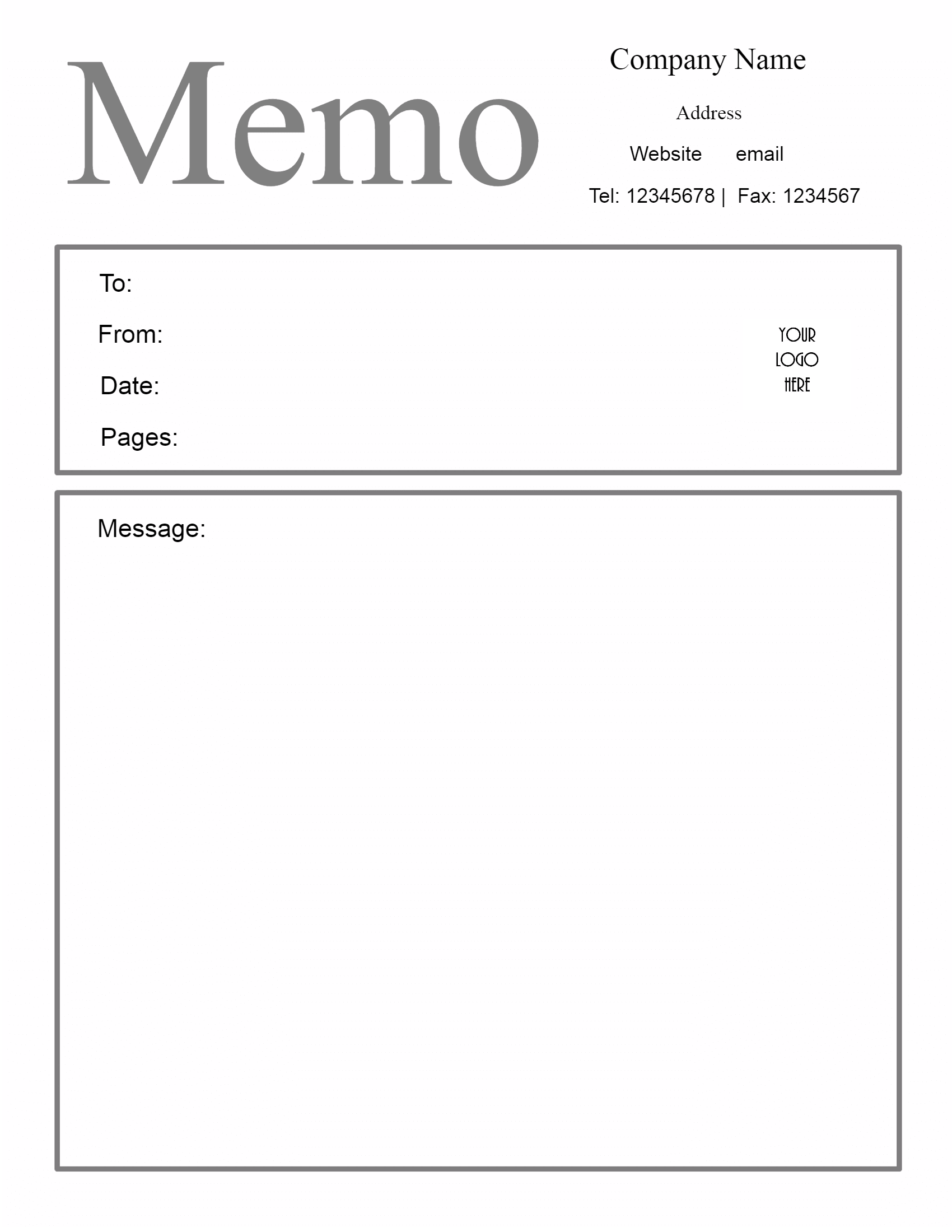 Free Microsoft Word Memo Template